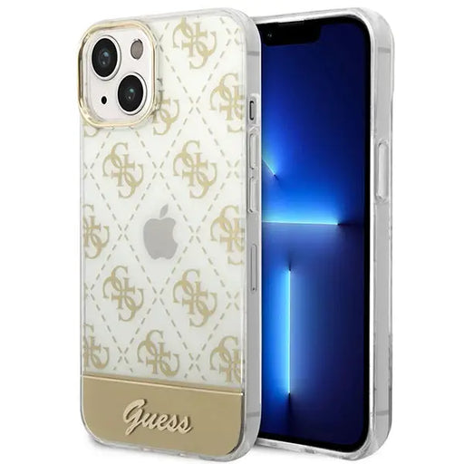 Guess GUHCP14MHG4MHG iPhone 14 Plus 6.7 ’gold / gold hardcase 4G Pattern Script - Cell phone cases