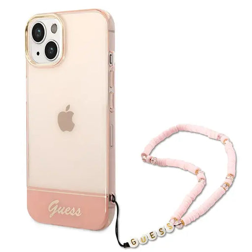 Guess GUHCP14MHGCOHP iPhone 14 Plus 6.7’’ pink/pink hardcase Translucent Pearl Strap - Cell phone cases