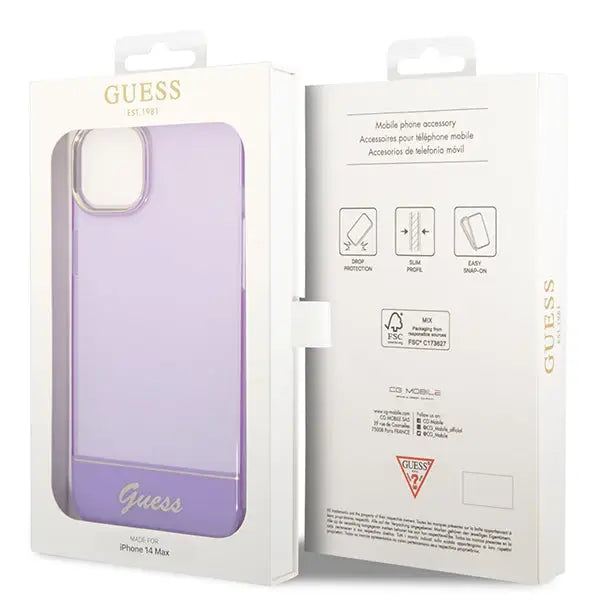 Guess GUHCP14MHGCOU iPhone 14 Plus 6.7 ’violet / purple hardcase Translucent - Cell phone cases and covers<<<HurtelXML
