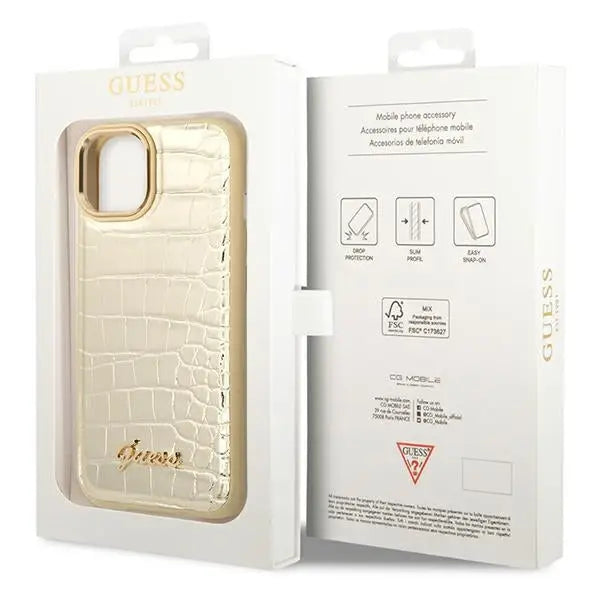 Guess GUHCP14MHGCRHD iPhone 14 Plus 6.7 ’gold / gold hardcase Croco Collection - Cell phone cases and covers<<<HurtelXML