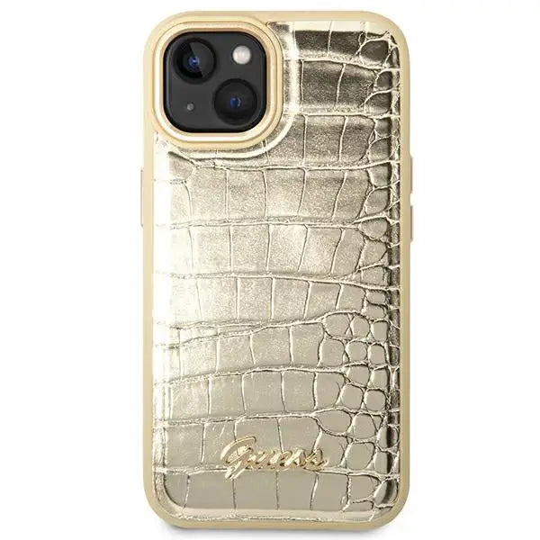 Guess GUHCP14MHGCRHD iPhone 14 Plus 6.7 ’gold / gold hardcase Croco Collection - Cell phone cases and covers<<<HurtelXML