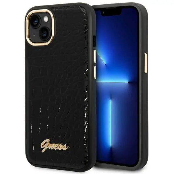 Guess GUHCP14MHGCRHK iPhone 14 Plus 6.7 ’black / black hardcase Croco Collection - Cell phone cases