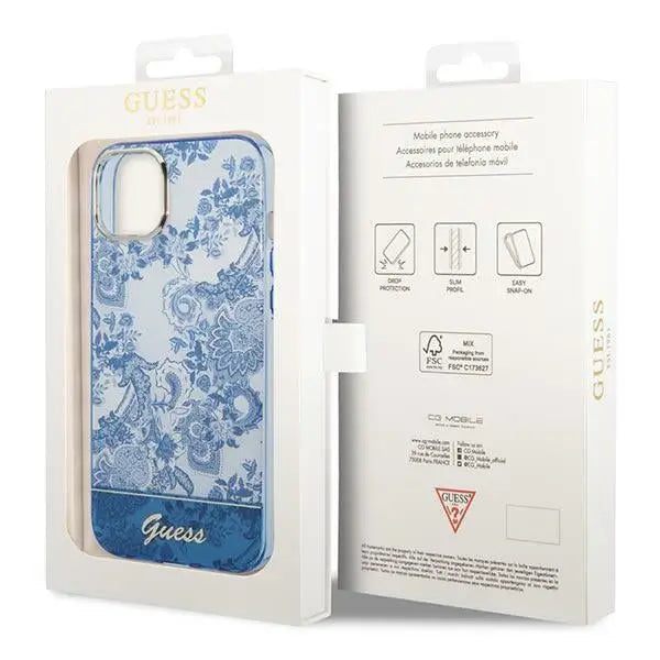 Guess GUHCP14MHGPLHB iPhone 14 Plus 6.7’’ blue/blue hardcase Porcelain Collection - Cell phone cases