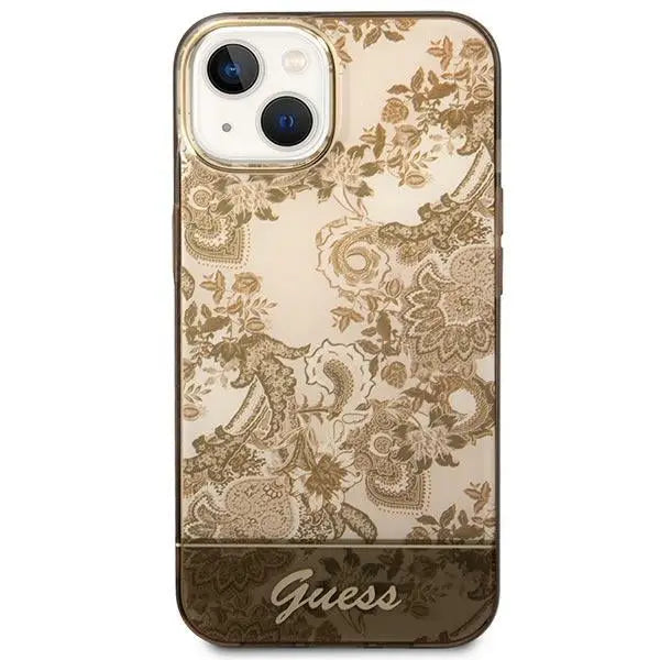 Guess GUHCP14MHGPLHC iPhone 14 Plus 6.7’’ ocher hardcase Porcelain Collection - Cell phone cases and covers<<<HurtelXML