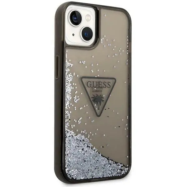 Guess GUHCP14MLFCTPK iPhone 14 Plus 6.7’’ black/black hardcase Liquid Glitter Palm Collection - Cell phone cases