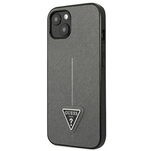Guess GUHCP14MPSATLG iPhone 14 Plus 6.7 ’silver / silver hardcase SaffianoTriangle Logo - Cell phone cases