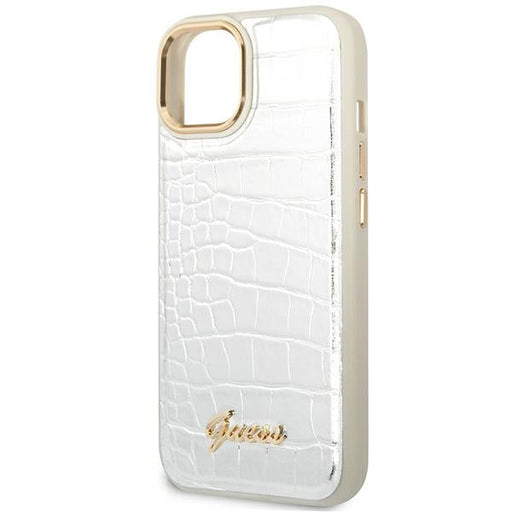 Guess GUHCP14SHGCRHS iPhone 14 6.1 ’silver / silver hardcase Croco Collection - Cell phone cases and covers<<<HurtelXML