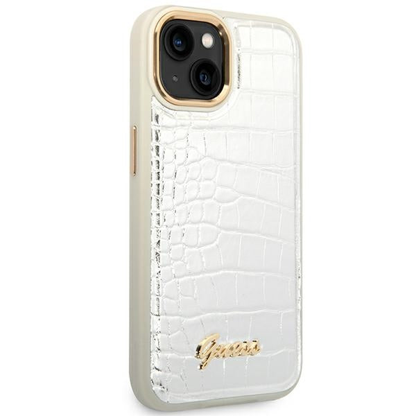 Guess GUHCP14SHGCRHS iPhone 14 6.1 ’silver / silver hardcase Croco Collection - Cell phone cases and covers<<<HurtelXML