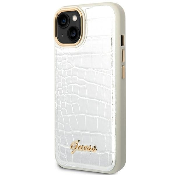 Guess GUHCP14SHGCRHS iPhone 14 6.1 ’silver / silver hardcase Croco Collection - Cell phone cases and covers<<<HurtelXML