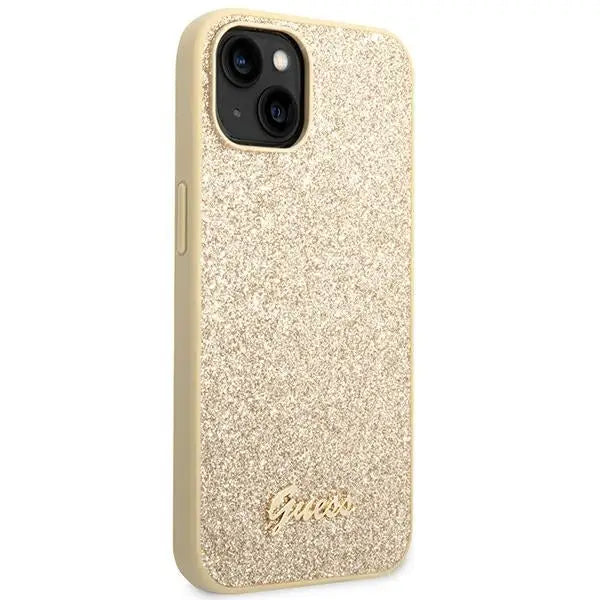Guess GUHCP14SHGGSHD iPhone 14 6.1’’ gold/gold hard case Glitter Script - Cell phone cases and covers<<<HurtelXML