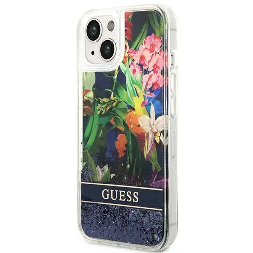 Guess GUHCP14SLFLSB iPhone 14 6.1 ’blue / blue hardcase Flower Liquid Glitter - Cell phone cases and covers<<<HurtelXML