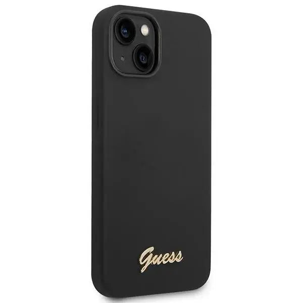 Guess GUHCP14SSLSMK iPhone 14 6.1’’ black/black hard case Silicone Vintage Gold Logo - Cell phone cases