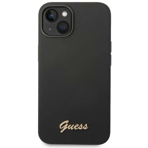 Guess GUHCP14SSLSMK iPhone 14 6.1’’ black/black hard case Silicone Vintage Gold Logo - Cell phone cases