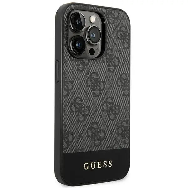 Guess GUHCP14XG4GLGR iPhone 14 Pro Max 6.7’’ grey/grey hard case 4G Stripe Collection - Cell phone cases
