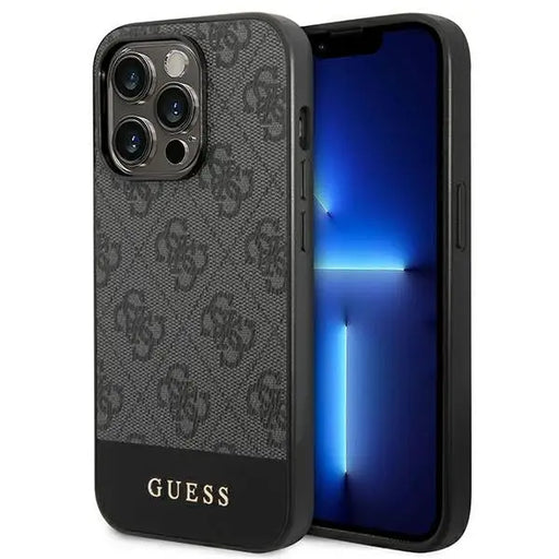 Guess GUHCP14XG4GLGR iPhone 14 Pro Max 6.7’’ grey/grey hard case 4G Stripe Collection - Cell phone cases