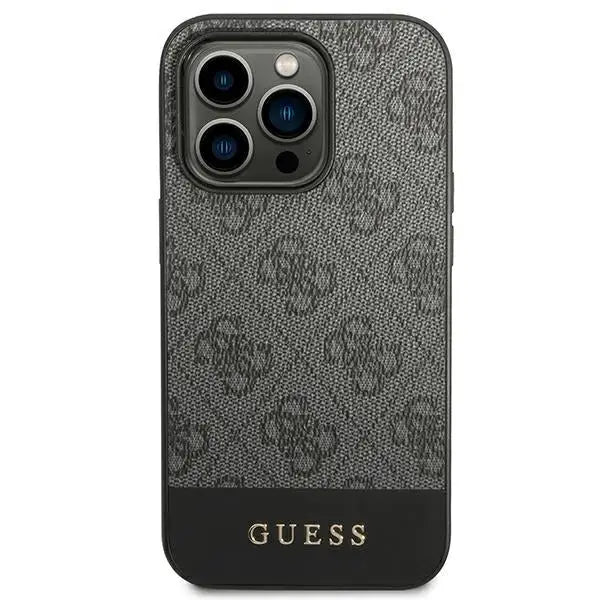 Guess GUHCP14XG4GLGR iPhone 14 Pro Max 6.7’’ grey/grey hard case 4G Stripe Collection - Cell phone cases