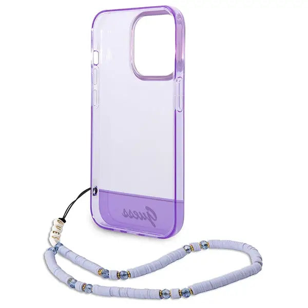 Guess GUHCP14XHGCOHU iPhone 14 Pro Max 6.7’’ purple/purple hardcase Translucent Pearl Strap - Cell phone cases