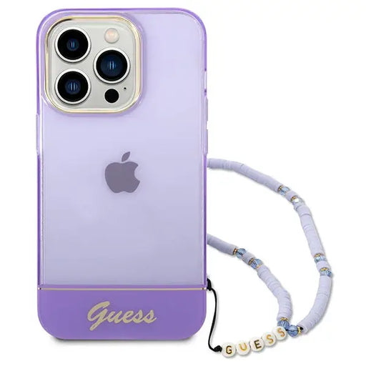 Guess GUHCP14XHGCOHU iPhone 14 Pro Max 6.7’’ purple/purple hardcase Translucent Pearl Strap - Cell phone cases