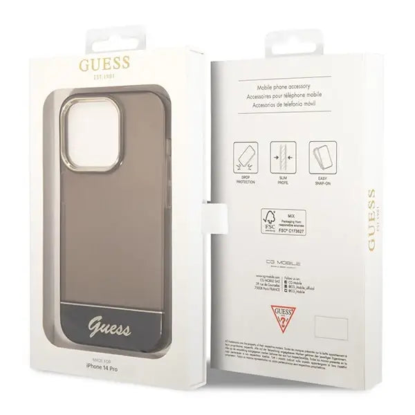 Guess GUHCP14XHGCOK iPhone 14 Pro Max 6.7 ’black / black hardcase Translucent - Cell phone cases and covers<<<HurtelXML