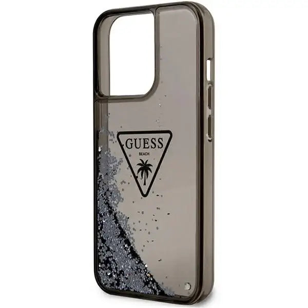 Guess GUHCP14XLFCTPK iPhone 14 Pro Max 6.7’’ black/black hardcase Liquid Glitter Palm Collection - Cell phone cases