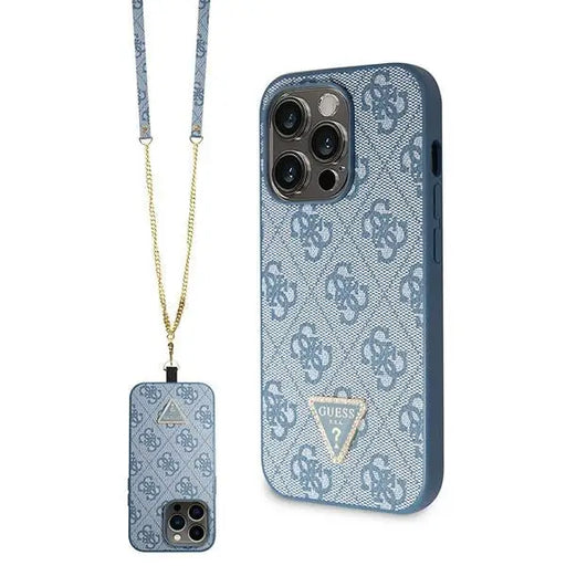 Guess GUHCP14XP4TDSCPB iPhone 14 Pro Max 6.7’’ blue/blue hardcase Crossbody 4G Metal Logo - Cell phone cases