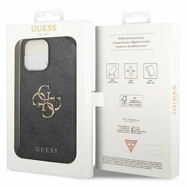 Guess GUHCP15L4GMGGR iPhone 15 Pro 6.1’’ gray/gray hardcase 4G Big Metal Logo - Cell phone cases and covers<<<HurtelXML