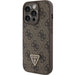 Guess GUHCP15LP4TDPW iPhone 15 Pro 6.1’’ brown/brown hardcase Leather 4G Triangle Strass - Cell phone cases