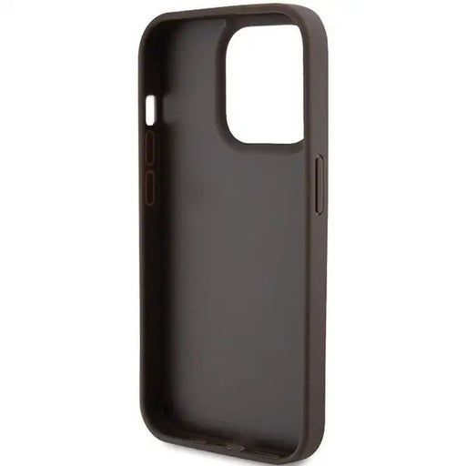 Guess GUHCP15LP4TDPW iPhone 15 Pro 6.1’’ brown/brown hardcase Leather 4G Triangle Strass - Cell phone cases