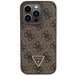 Guess GUHCP15LP4TDPW iPhone 15 Pro 6.1’’ brown/brown hardcase Leather 4G Triangle Strass - Cell phone cases