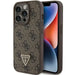 Guess GUHCP15LP4TDPW iPhone 15 Pro 6.1’’ brown/brown hardcase Leather 4G Triangle Strass - Cell phone cases