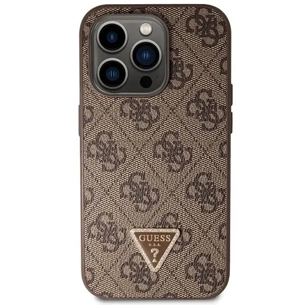 Guess GUHCP15LP4TDSCPW iPhone 15 Pro 6.1’’ brown/brown hardcase Crossbody 4G Metal Logo - Cell phone cases