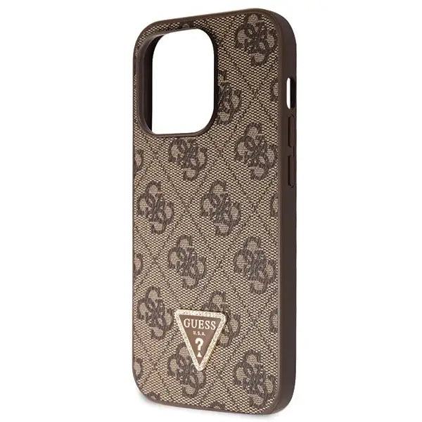Guess GUHCP15LP4TDSCPW iPhone 15 Pro 6.1’’ brown/brown hardcase Crossbody 4G Metal Logo - Cell phone cases
