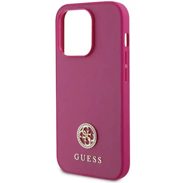 Guess GUHCP15LPS4DGPP iPhone 15 Pro 6.1’’ pink/pink hardcase Strass Metal Logo - Cell phone cases and covers<<<HurtelXML