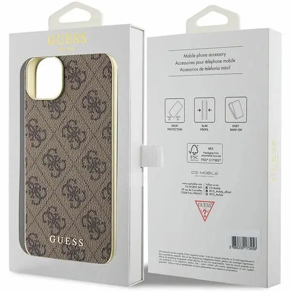 Guess GUHCP15MGF4GBR iPhone 15 Plus 6.7’’ brown/brown hardcase 4G Charms Collection - Cell phone cases