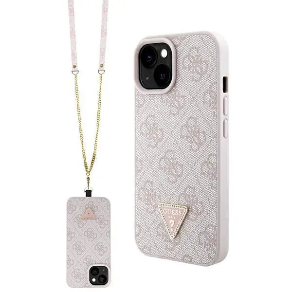 Guess GUHCP15MP4TDSCPP iPhone 15 Plus 6.7’’ pink/pink hardcase Crossbody 4G Metal Logo - Cell phone cases