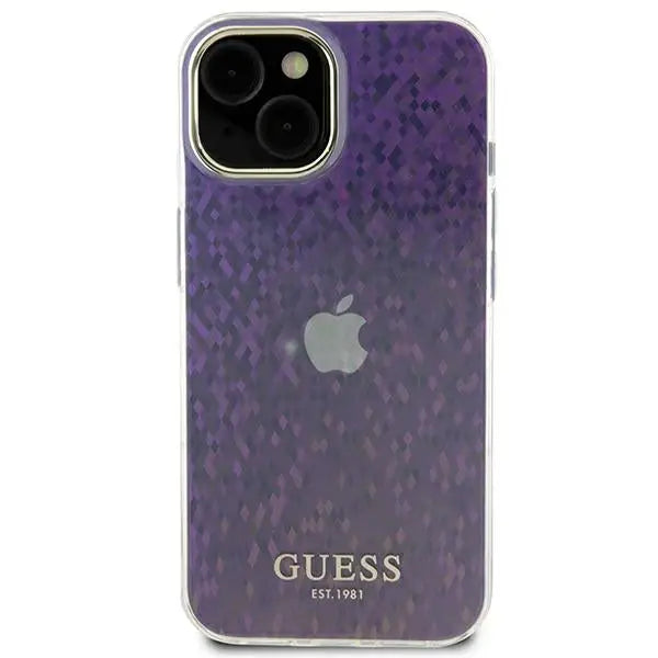 Guess GUHCP15SHDECMP iPhone 15 6.1’’ pink/pink hardcase IML Faceted Mirror Disco Iridescent - Cell phone cases