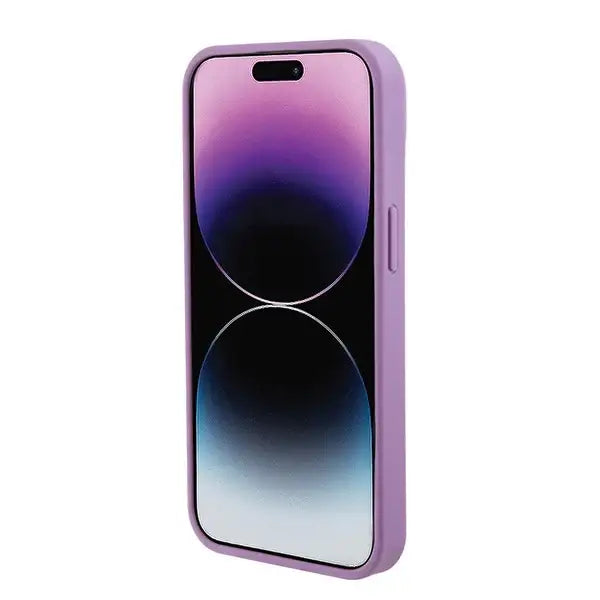 Guess GUHCP15SP4EPMU iPhone 15 6.1’’ purple/light purple hardcase Leather 4G Stamped - Cell phone cases