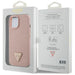 Guess GUHCP15SPCRTHCP iPhone 15 6.1’’ pink/pink hardcase Croco Triangle Metal Logo - Cell phone cases
