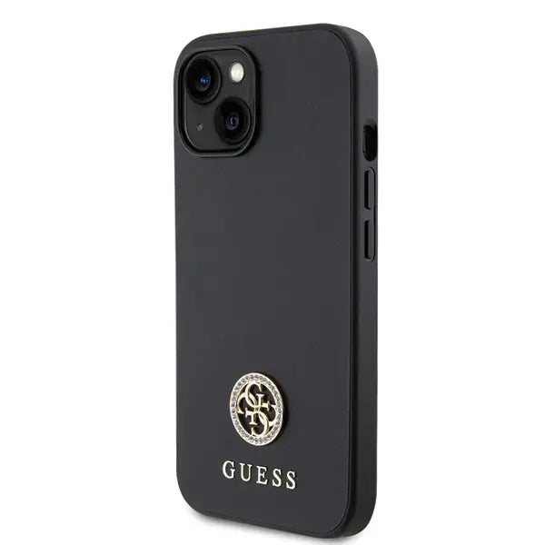 Guess GUHCP15SPS4DGPK iPhone 15 6.1’’ black/black hardcase Strass Metal Logo - Cell phone cases and covers<<<HurtelXML