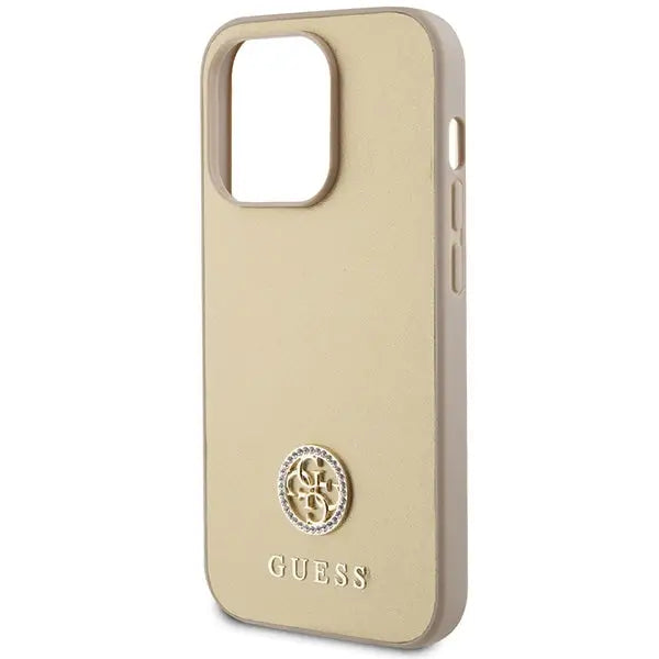 Guess GUHCP15XPS4DGPD iPhone 15 Pro Max 6.7’’ gold/gold hardcase Strass Metal Logo - Cell phone cases