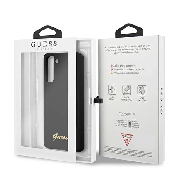 Guess GUHCS21MLSLMGBK S21+ G996 czarny/black hardcase Silicone Script Metal Logo - Cell phone cases