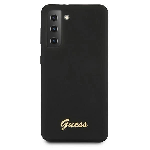 Guess GUHCS21MLSLMGBK S21+ G996 czarny/black hardcase Silicone Script Metal Logo - Cell phone cases