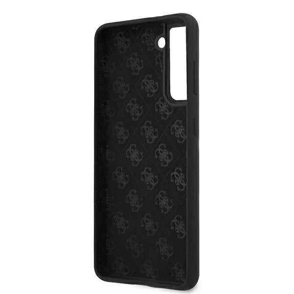 Guess GUHCS21MLSLMGBK S21+ G996 czarny/black hardcase Silicone Script Metal Logo - Cell phone cases