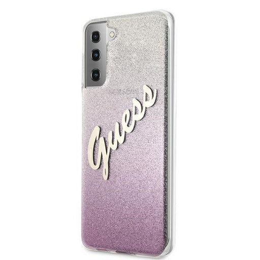 Guess GUHCS21MPCUGLSPI S21+ G996 pink/pink hardcase Glitter Gradient Script - Cell phone cases and covers<<<HurtelXML