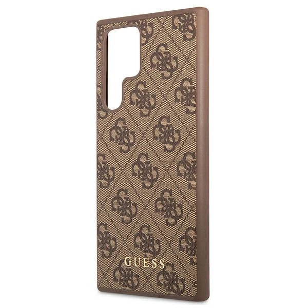 Guess GUHCS22LG4GFBR S22 Ultra S908 brązowy/brown hard case 4G Metal Gold Logo - Cell phone cases and covers<<<HurtelXML