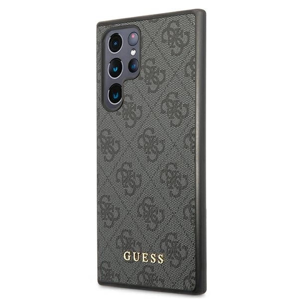 Guess GUHCS22LG4GFGR S22 Ultra S908 szary/grey hard case 4G Metal Gold Logo - Cell phone cases and covers<<<HurtelXML