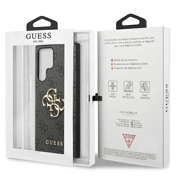 Guess GUHCS23L4GMGGR S23 Ultra S918 grey/grey hardcase 4G Big Metal Logo - Cell phone cases and covers<<<HurtelXML
