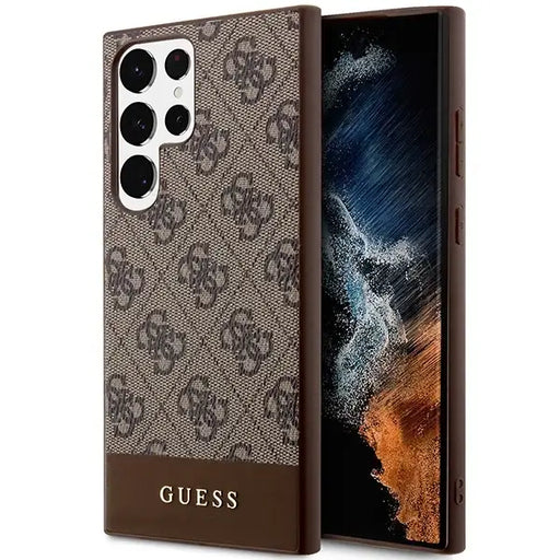 Guess GUHCS23LG4GLBR S23 Ultra S918 brown/brown hardcase 4G Stripe Collection - Cell phone cases and covers<<<HurtelXML