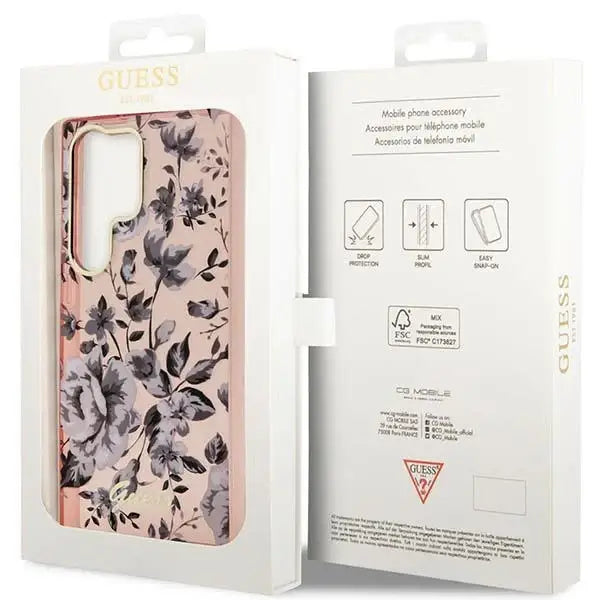 Guess GUHCS23LHCFWSP S23 Ultra S918 pink/pink hardcase Flower Collection - Cell phone cases and covers<<<HurtelXML