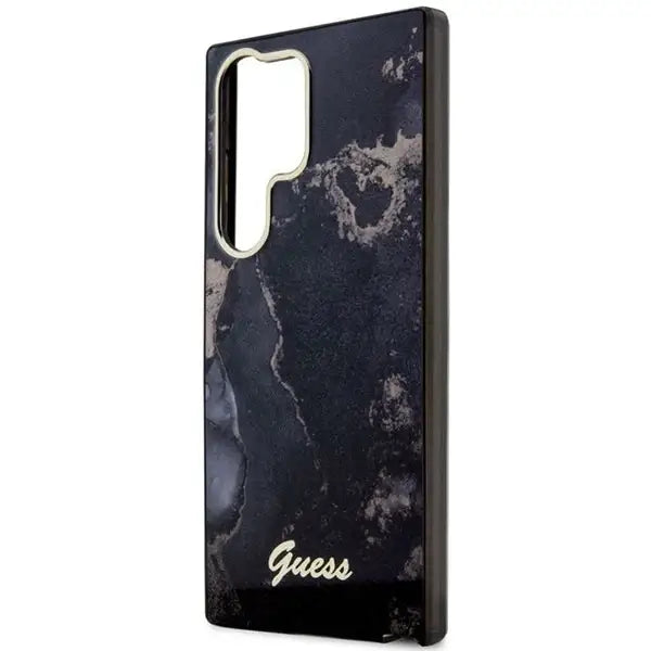 Guess GUHCS23LHTMRSK S23 Ultra S918 black/black hardcase Golden Marble Collection - Cell phone cases